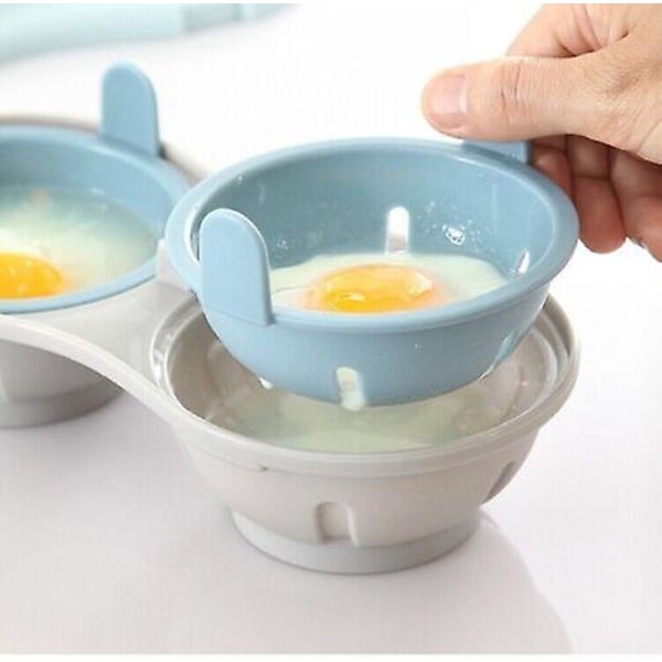Mikroaaltouuni Perfect Double Cup Eggs Poacher Ilmainen keittoastia Egg Cooker Maker Steamer