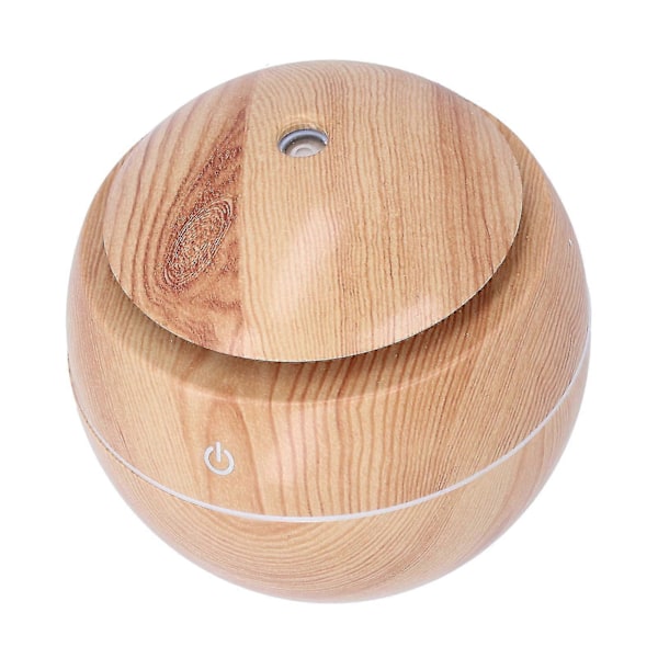Soppformet Mini Luftfukter 130ml USB Tåke med Ambient Nattlys Trestrukturdesign