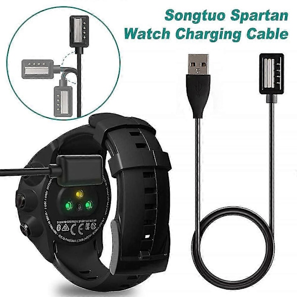Laddare Passar Suunto 9, D5, Spartan Ultra Hr, Spartan Sport Wrist Hr, Eon Core - Magnetisk USB-laddningskabel 100cm - Ersättning för Smartklocka
