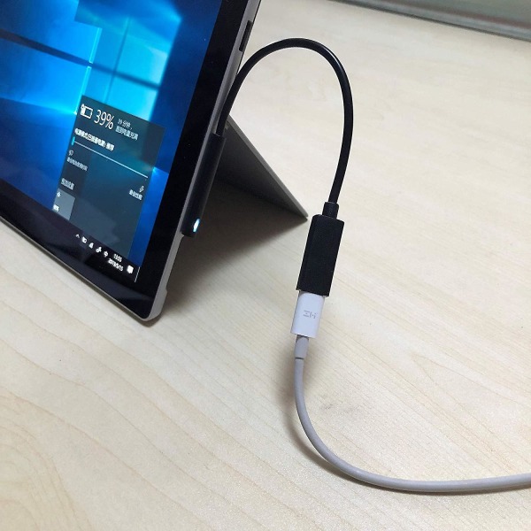 0,2 m hun USB-c opladningskabel til Surface Pro 6/5/4/3 Surface Laptop 1/2, 45w 15v Pd opladning Ca