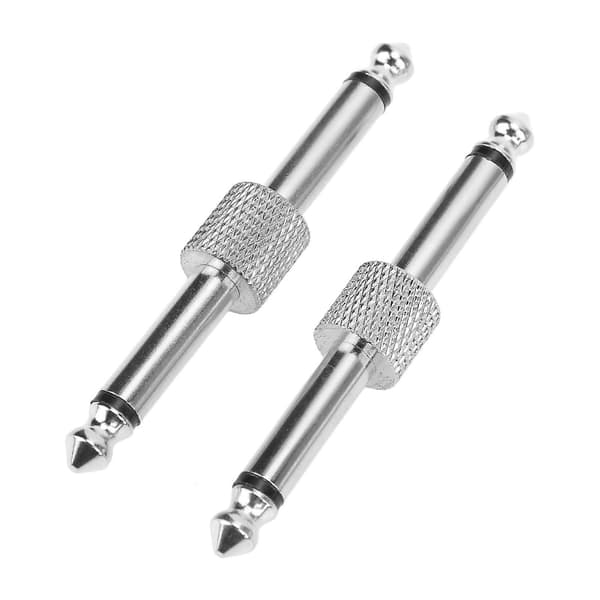 2 ST 6,35 mm Effektadapterkontakt Brusreducering Gitarrpedal Kopplingsomvandlare Plugg Silver
