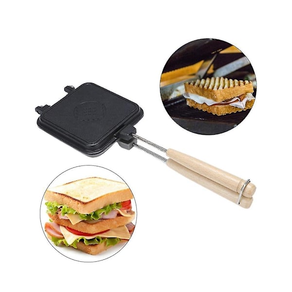 Sandwich Maker Non-stick Pandekage Maker Snack Maker Plade Let At Støbejern Til Pandekager Muffins Morgenmad Frokost