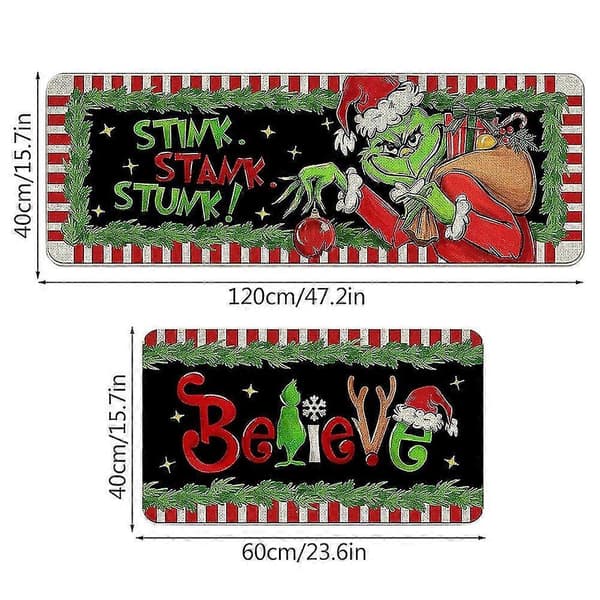 2 st Jul Grinch Halkfria Golvmattor Hall Löpare Matta Heminredning
