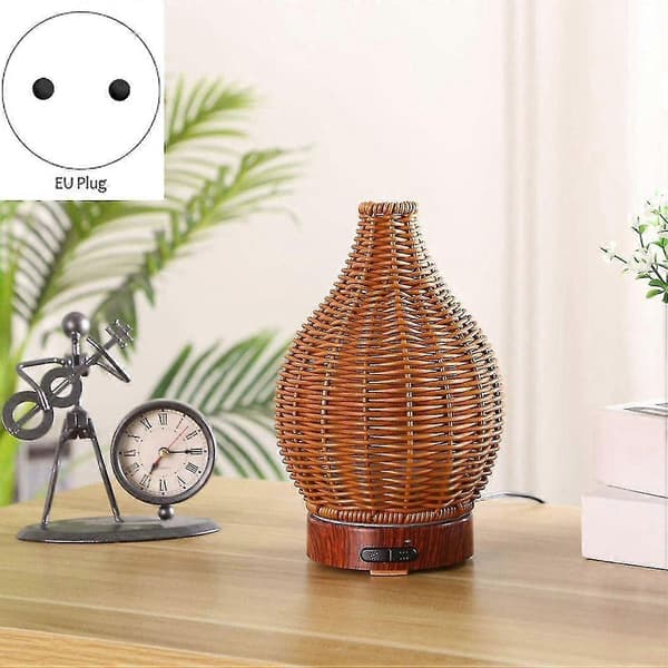 Eterisk Olje Diffuser, Rattan Ultralyd Diffuser 100ml Kjølig Eu Plugg