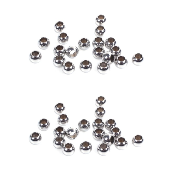40 stycken rostfria stålpärlor av metall hantverkspärlor Storlek 6 mm För smyckeskapande Smycketillbehör