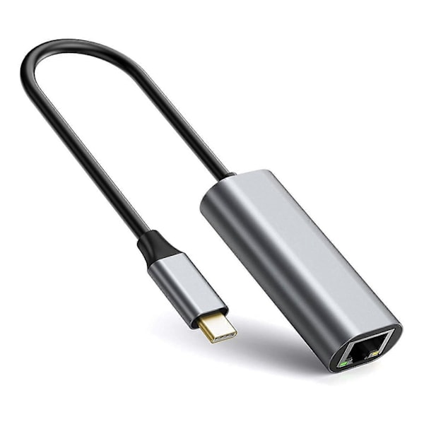 Type-C - RJ45 Ethernet -sovitin Gigabit-verkkokaapelisovitin, tukee 10/100/1000 Mbps