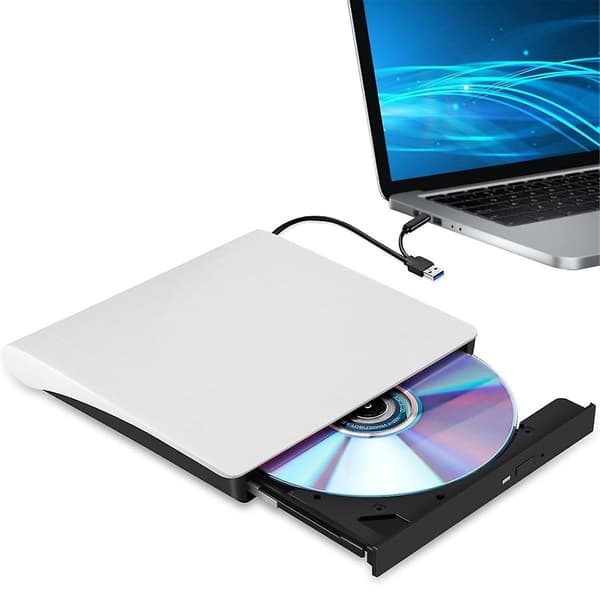 Ekstern CD DVD +/-RW Drev, USB 3.0 & USB-C Bærbar CD & DVD ROM Brænder Afspiller Læser Skriver Rewr