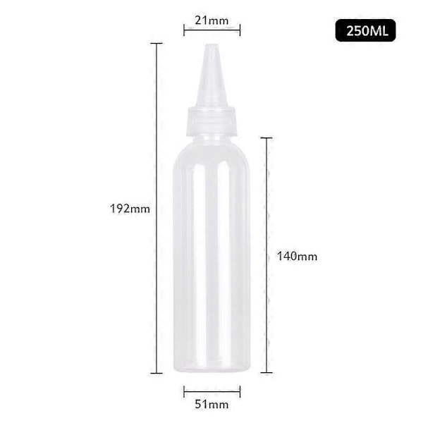 30 stk. Plastik Squeeze Dropper Flaske 5-250ml Transparent Spidsmund Plastik Squeezebare Underflaske Split