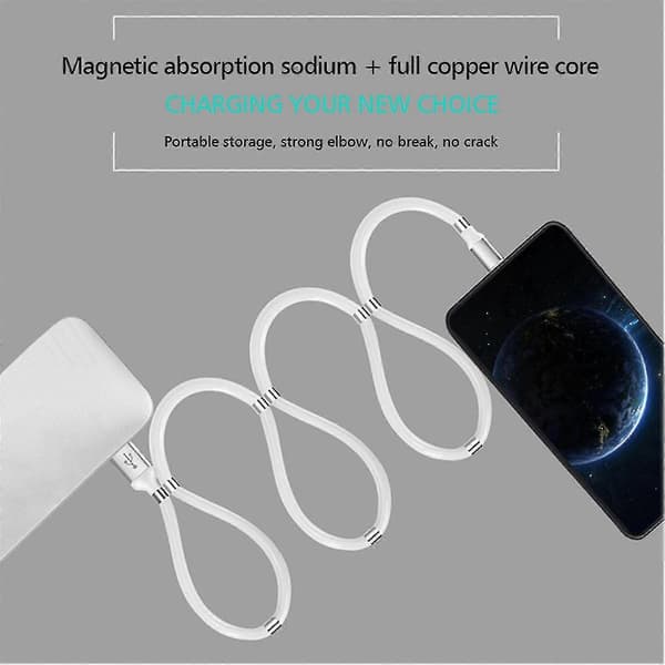 Magnetisk självupprullande Lightning till USB-kabel