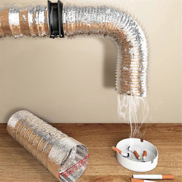 Bærbar udsugningsventilator med 3 meter slange, USB justerbar DIY røgsuger, kraftig 5V 2A børsteløs motor udstødningsventilator