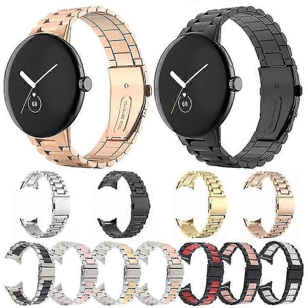 Til Google Pixel Watch Tre Strenge Rustfrit Stål Metal Urrem JQRK