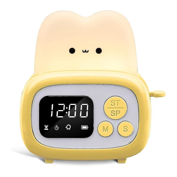 Timer Clock Brødristerlampe, sød natlampe med tidsstyringsværktøj og bordur alarm digital T