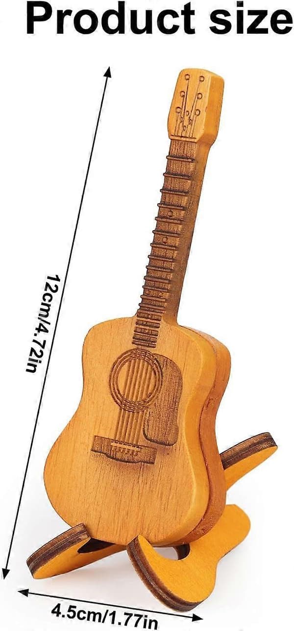 Plektrumfodral, Trälåda för Akustiska Gitarrplektrum med 3 Anpassade Gitarrplektrum
