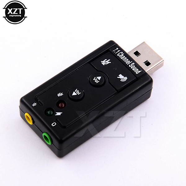 7.1 Ulkoinen USB-äänikortti USB - 3,5 mm:n kuulokeliitäntään Audioadapteri Mikrofoniäänikortti Mac Win Compter Android Linuxille