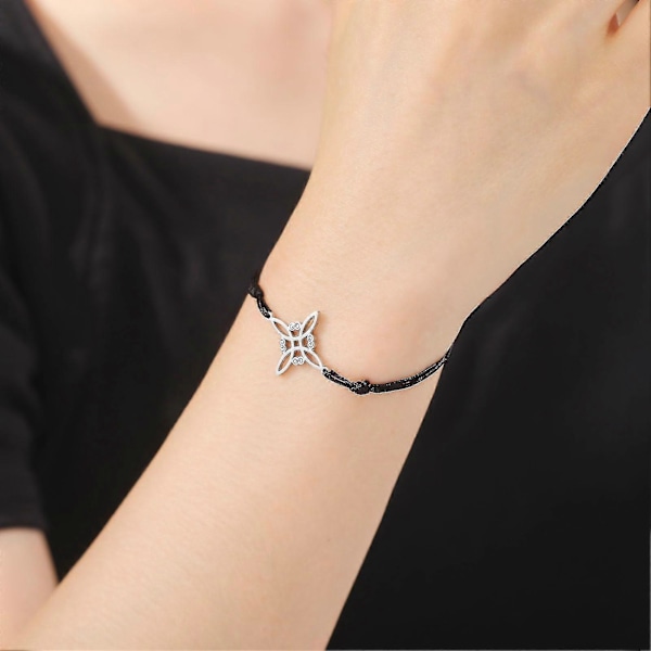 Halsband med häxknut i rostfritt stål för kvinnor och män, armband med jadesnöre, Wicca häxkonst amulett smyckesgåva
