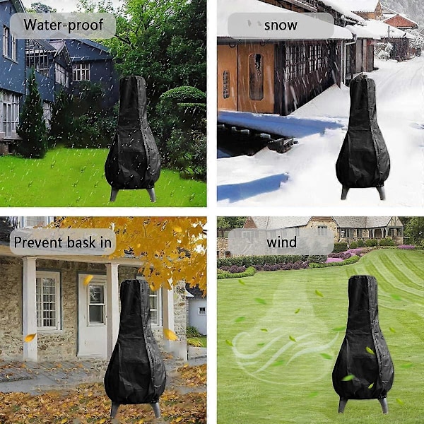 Stor Chimenea Overtræk 122X21X61CM Kraftig Riv Sikker 210D PVC Vævet Polyester