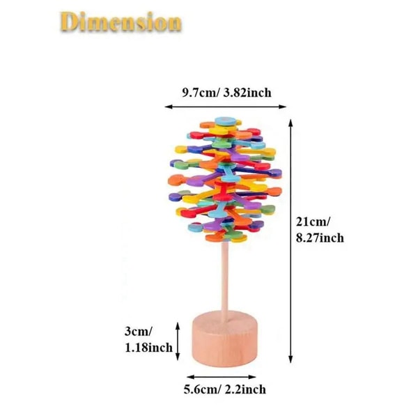Træ Spin Lollipop Fidget Legetøj - Sensorisk Uddannelsesmæssigt Decompression Legetøj-angst Stress Relief,a