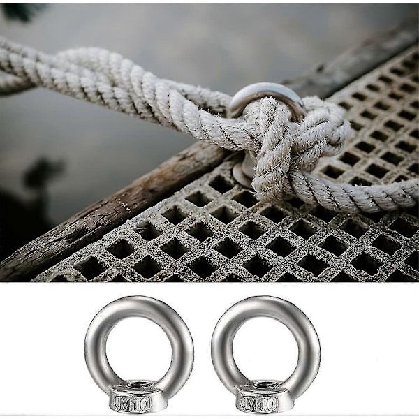 8 stk. Ringmøtrik Rustfrit Stål, M10 Ringmøtrik Øjebolt Øjemøtrik Øjebolt Øjemøtrikker Hardware Ringformet Hun Gevind Fastgørelsesskrue Til Rebmontering Løft