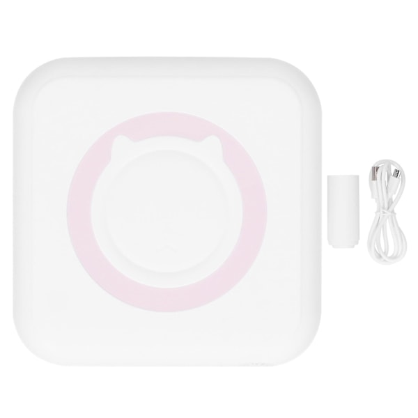 Mini Skriver Termisk Bærbar Trådløs Bluetooth Etikett Feil Spørsmål Utskrift 200dpi Rosa