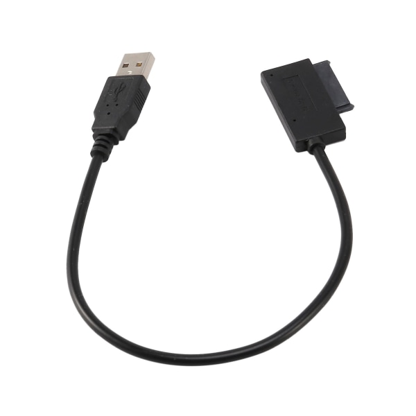 2x USB 2.0 til Mini SATA II 7+6 13-pin Adapter Konverterkabel for Bærbar CD/DVD-ROM Slimline-stasjon