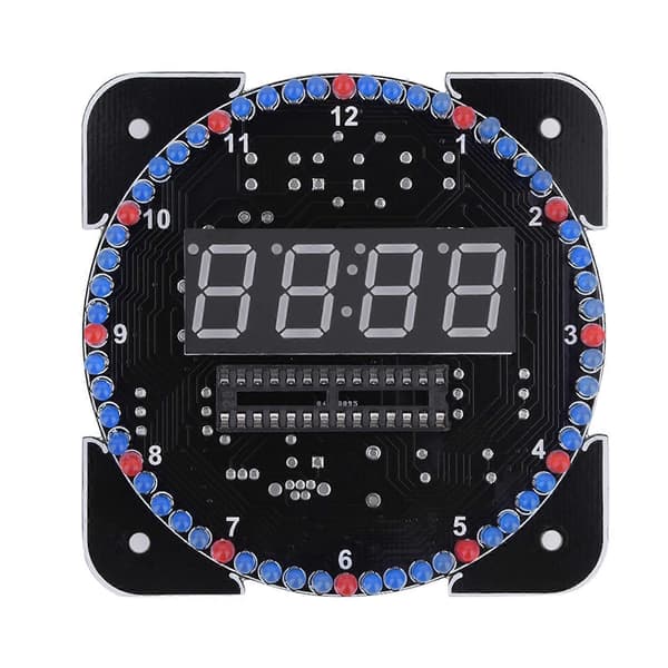 LED Digitalt Ur Kit med DIY Lysstyring og Temperaturvisning - Blå