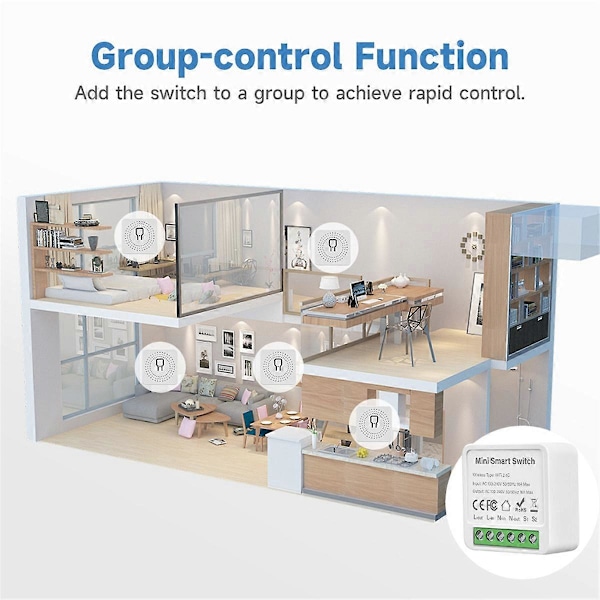Mini Smart Bryter 16A WiFi Relémodul Smart Bryter Trådløs Lysbryter Stemmestyring For Smart