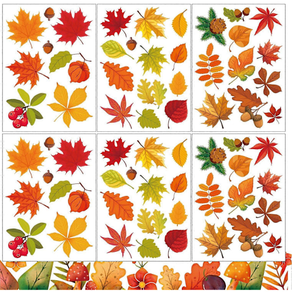 64 st Höst Fönsterdekorationer, Höst Fönsterdekorationer för Glas Höst Fönsterdekaler Thanksgiving Dekorationer för Fönster Höstdekorationer för Fönster Höst Fönster