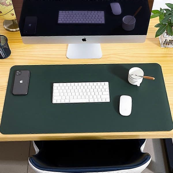 Utvidet gaming musematte vanntett tastatur skrivebordsmatte grønn 70x35cm