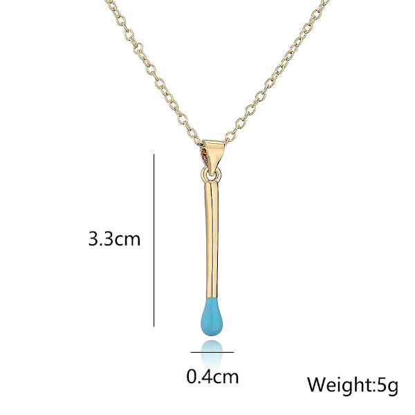 Stilige Match Matchstick Hengehalskjeder Utsøkt 18k Forgylt Choker For Kvinner Par All-match Lang Stripe Charm Halskjede