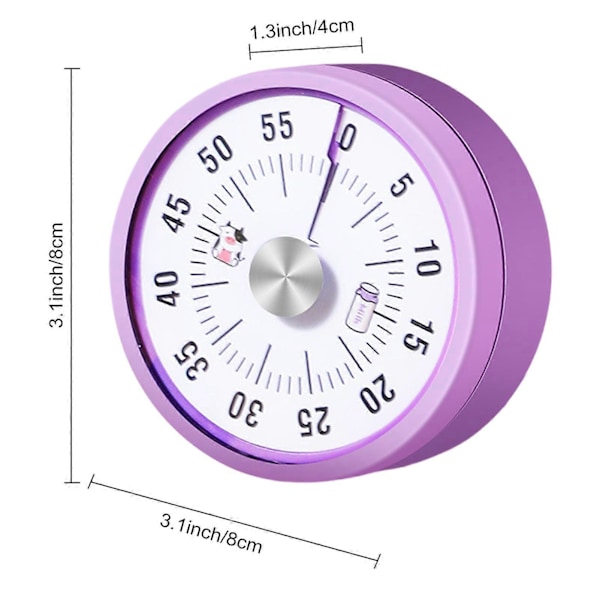 Visuel Nedtællingstimer til Klasseværelset - Lydløs Magnetisk Køkkentimer - 60 Minutters Overstørrelse Timer med Valgfrie Alarmtilstande til Børn og Voksne