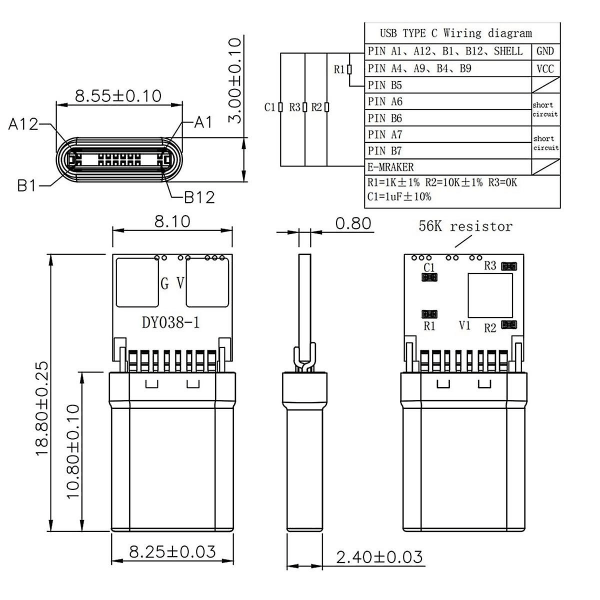 10st 12v Pd/qc Decoy Board Snabbladdningsmodul med skal Pd 2 3.0 Dc Trigger USB Typ-c Hane Qc4 C