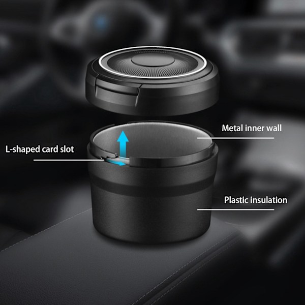2 kpl Kannettavaa Tuhkakuppia LED-Valolla Auto Cup Holder Tuhkakuppi Autolle Savuttomat Tuhkakuppi Autotarvikkeet