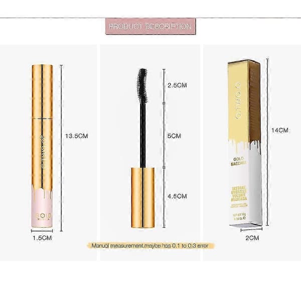 O.TWO.O 3D Mascara Vattentät Extra Volym Långvarig Hyper-Curl Förlängande Ögonfransar Kladdfri Svart Mascara 2 st