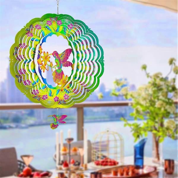 Fuglevindspinnere 30 cm 3D Hengende Vindspinner i Rustfritt Stål for Utendørs Dekor, Hagedekorasjon