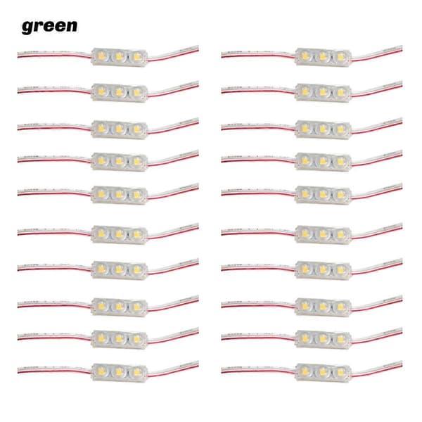 20 stk. SMD LED Modul Belysning IP67 Vanntett 3 LED Baklys DC12V 1.5W Speillys LED Modul