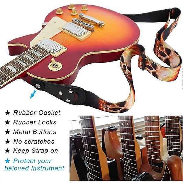 12 stk Ukulele Gitarre Stropp Låser Knapper Kit Gummi Stropp Blokker og Endepinner for Akustisk Ukulele