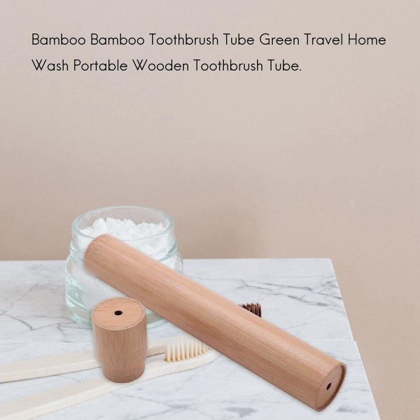 2x Green Travel Home Wash kannettava puinen hammasharjaputki