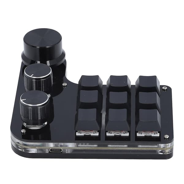 Mini Gaming Keypad 12 Taster 2 Knapper Blå Kontakt Sort Farve Programmering Makro Keypad med RGB Lys til Industri