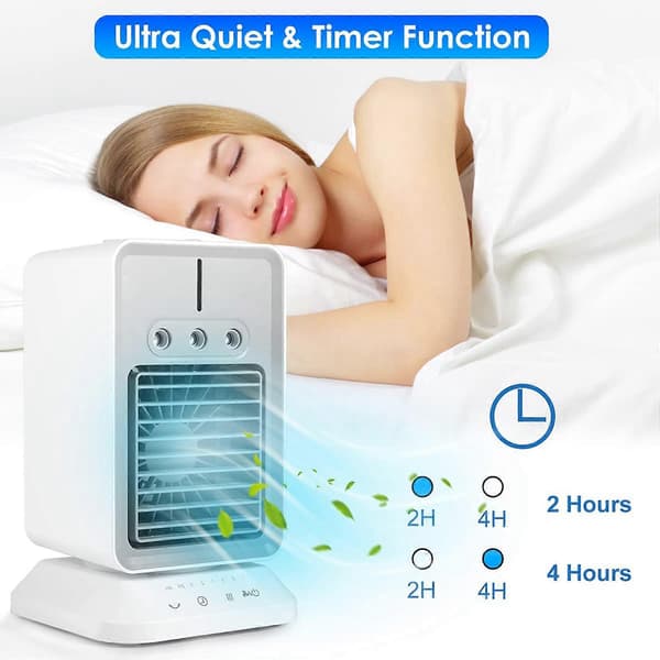 Personlig Aircondition, Bærbar Fordampningsluftkøler Ventilator med Timer & Oscillationsfunktion Luftfugter