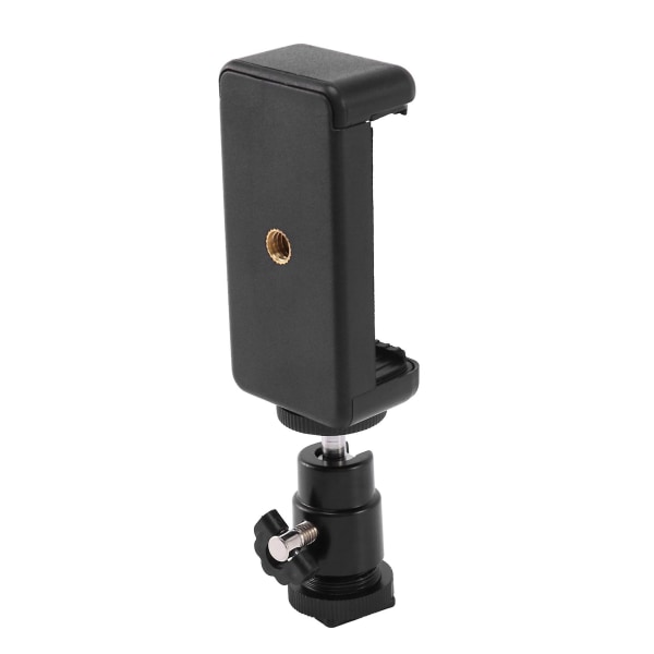 2 i 1 Mobiltelefon Clip Hållare 360 ​​Ball Head Hot Shoe Adapter Montering Passar för DSLR SLR-kamera