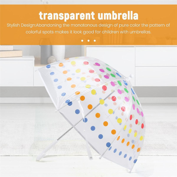 Klart bubbelparaply för barn Barnparaplyer för män och kvinnor Transparent mode med långt handtag