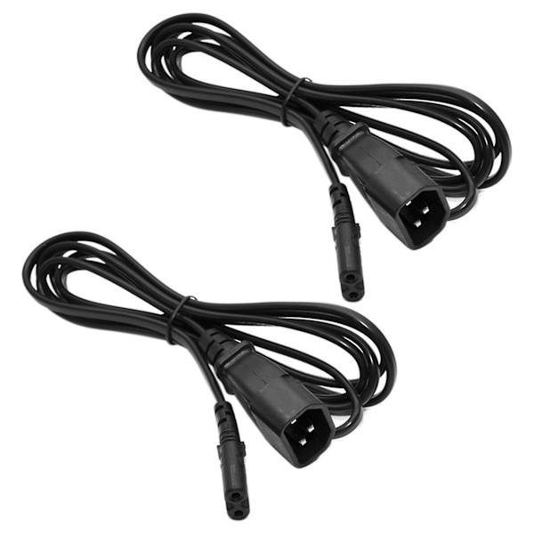 2x IEC 3-polet C14 Han til C7 Hun Konverter Adapterkabel til PDU UPS Kedel (2,0 m)