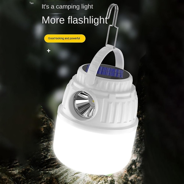 Solcellsbelysning för Camping Utomhus Bärbar LED-lampa Ultra-ljus Ultra-uppladdningsbar Tältlampa Nöd