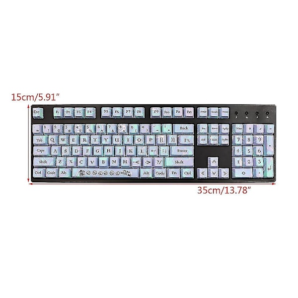 Flerfarget PBT Keycaps Sett 112 Taster Kompatibelt Med Mekaniske Tastaturer Med MX-bryter