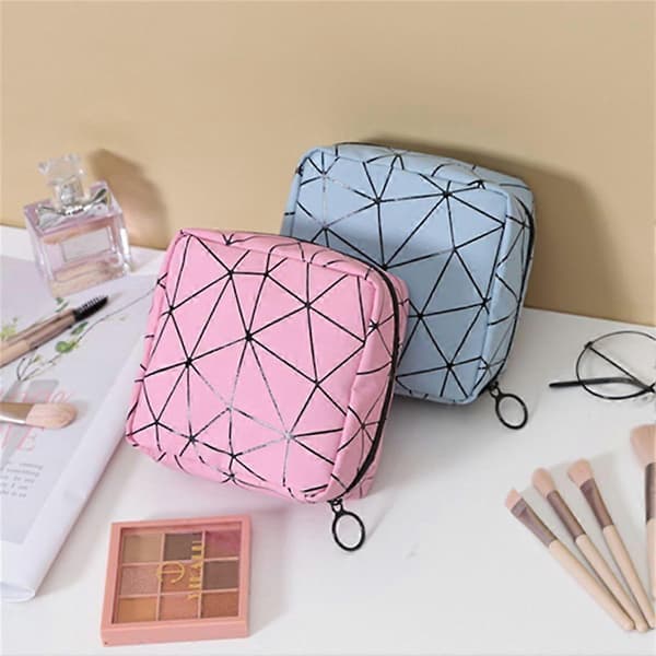 Multifunktionelle Rhombus Mønster Hygiejnebind Tasker Genanvendelig Opbevaring Organizer Kvinder Bind Pung Tasker Bærbare Makeup Tasker