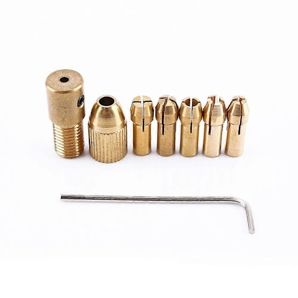 1 Set/8 st 0,5 mm-3 mm Liten Elektrisk Borrchuck Mikro Mini Twist Borrverktyg YEMAA