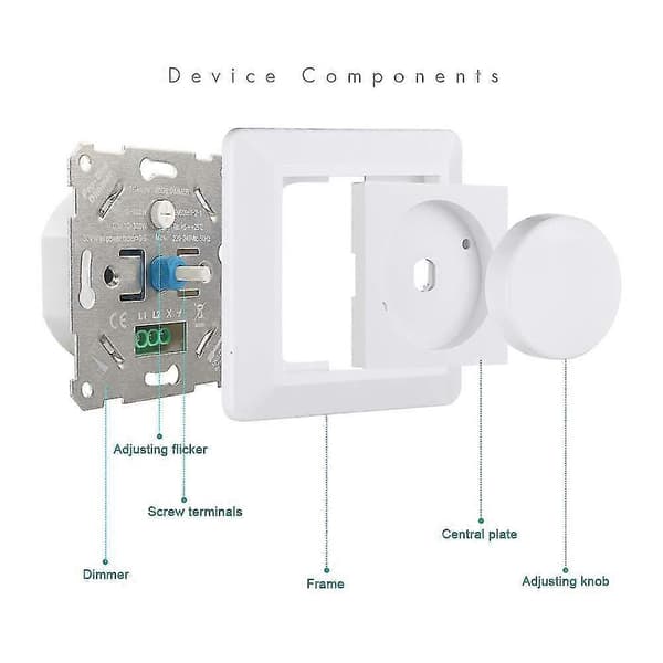Dimmerbryter, 220-240v 5-200w Smart Knapp Lysbrytere Og Dimmere Dimmerbryter