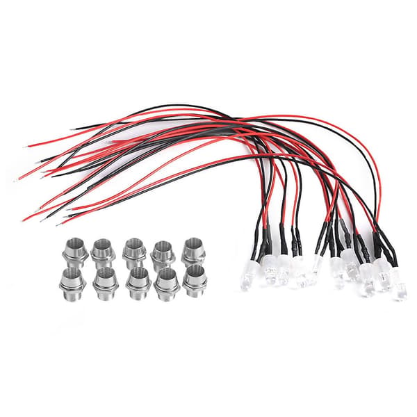 Ultra Bright 12V 8mm ferdigkablede LED-lyspærer (10 stk)