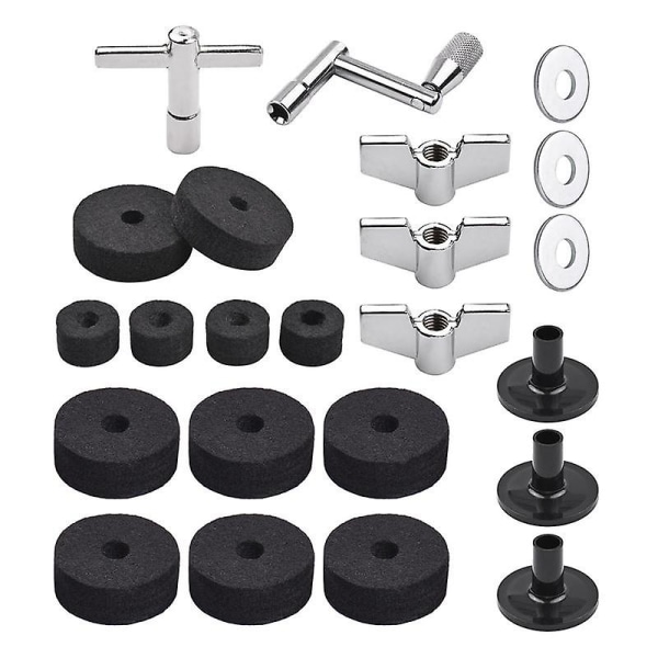 23pcs Cymbal Replacement Accessories Drum Parts With Cymbal Stand Felts Drum Cymbal Felt Pads Inclu