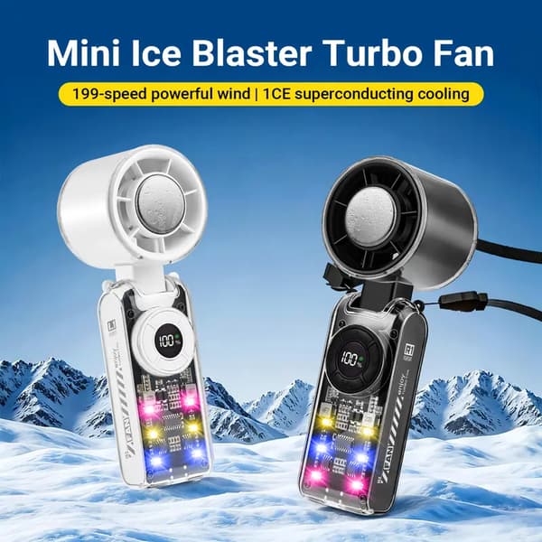 2026 Håndholdt Turbo Ventilator med Kølefunktion, 3600mAh Batteri B2